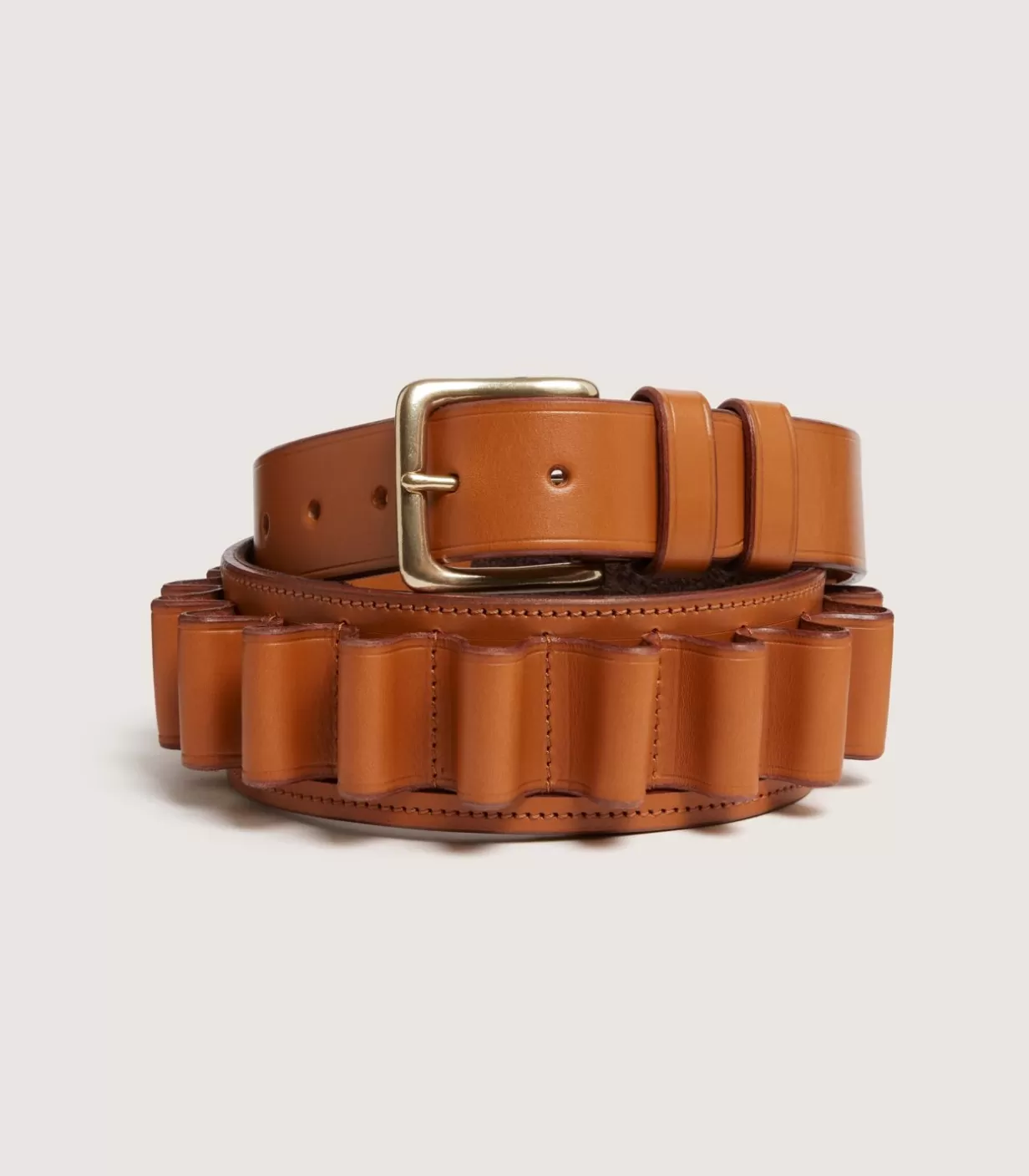 Sporting Leathers*Purdey 12 Gauge Bridle Leather Cartridge Belt In Tan