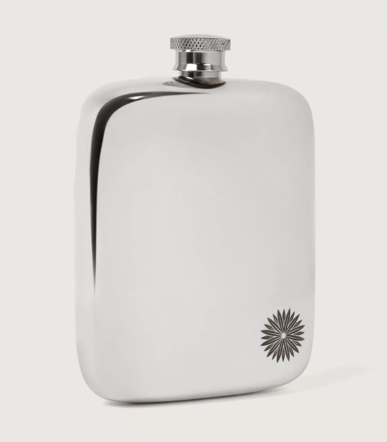 Flask & Drinks Accessories*Purdey 6 Oz Pewter Hip Flask With Sporter Engraving In Steel