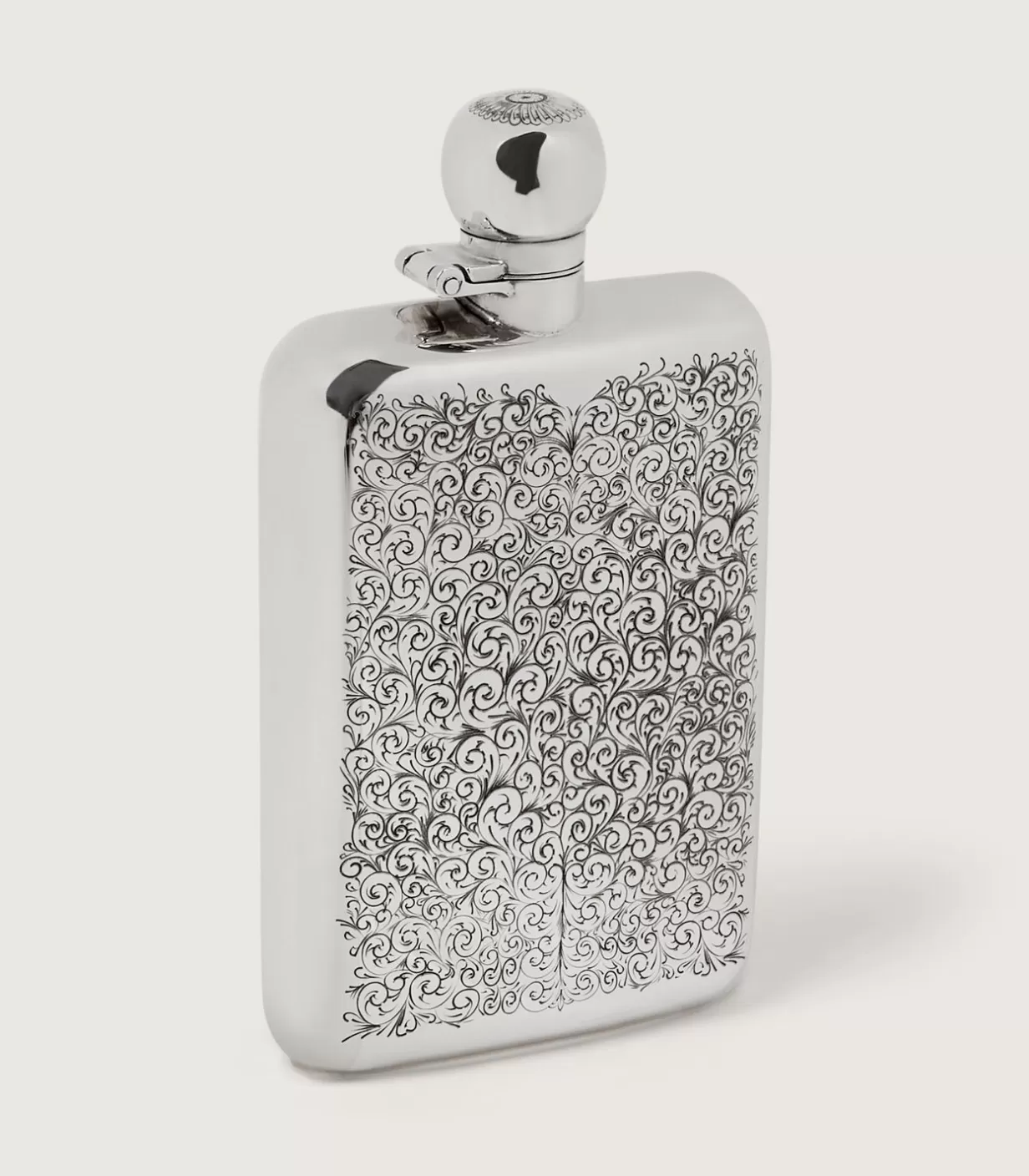 Flask & Drinks Accessories*Purdey 6Oz Sterling Silver Gun Scroll Engraved Flask With Walnut Case