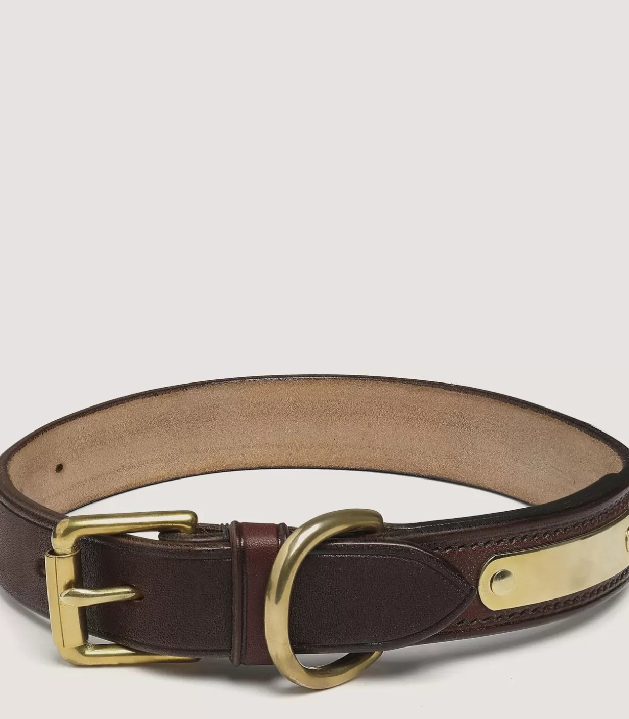 Dog & Falcon Accessories*Purdey Bridle Leather Dog Collar In Brown.