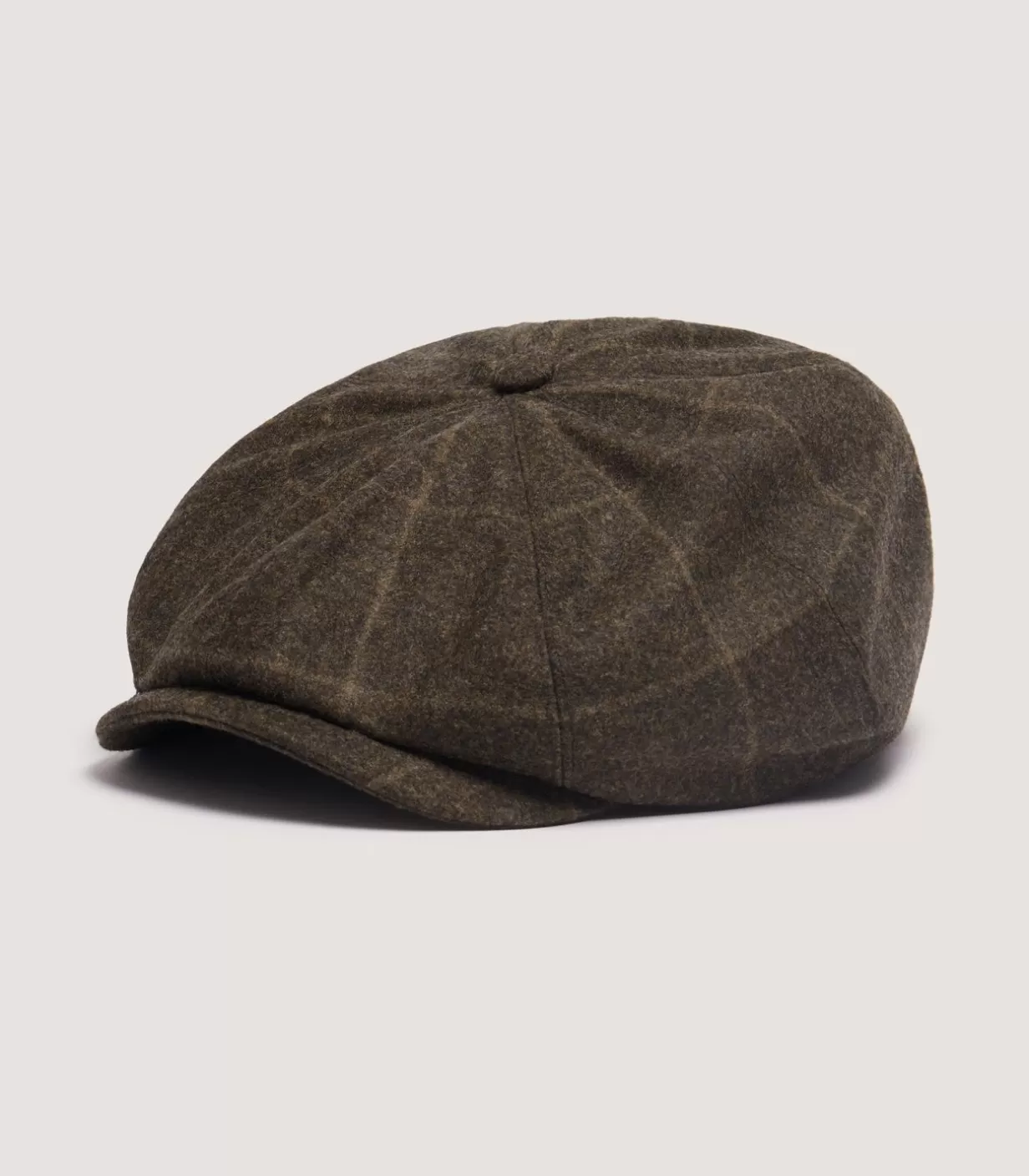 Hats & Scarves*Purdey Dalby Check Loden Bakerboy Cap In Forest Green