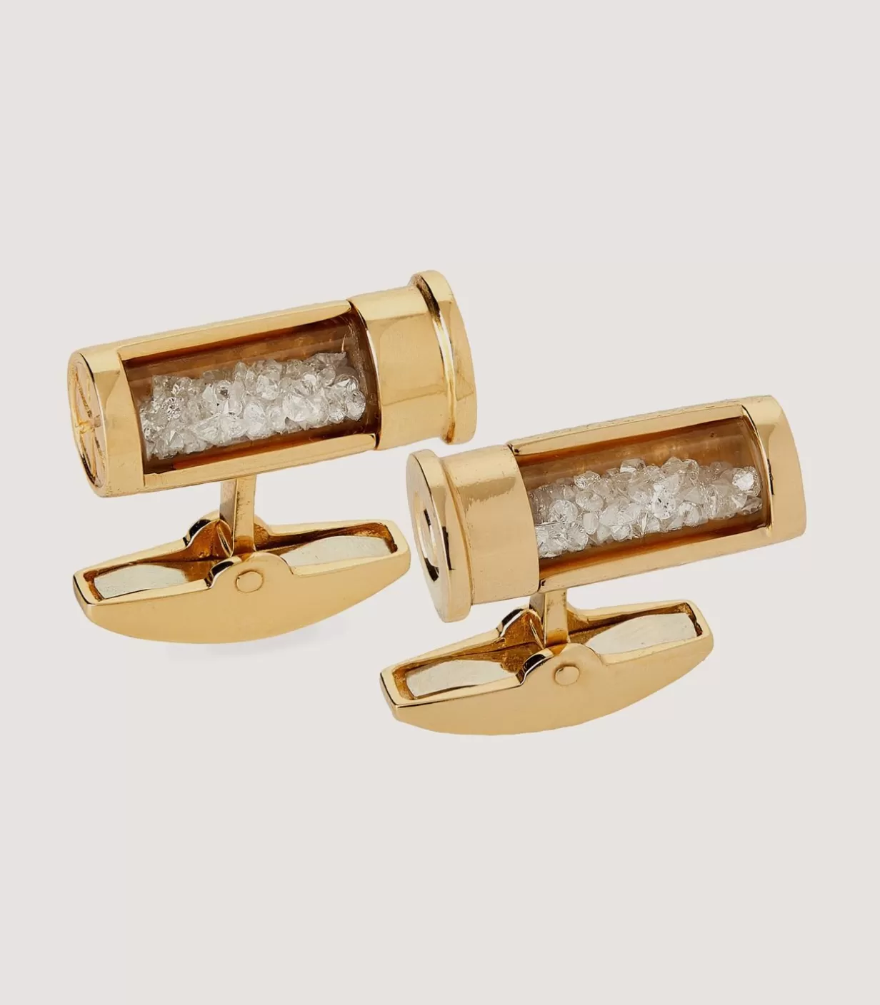 Ties, Pocket Squares & Cufflinks*Purdey Gold Cartridge Cufflinks With Diamonds In Silver