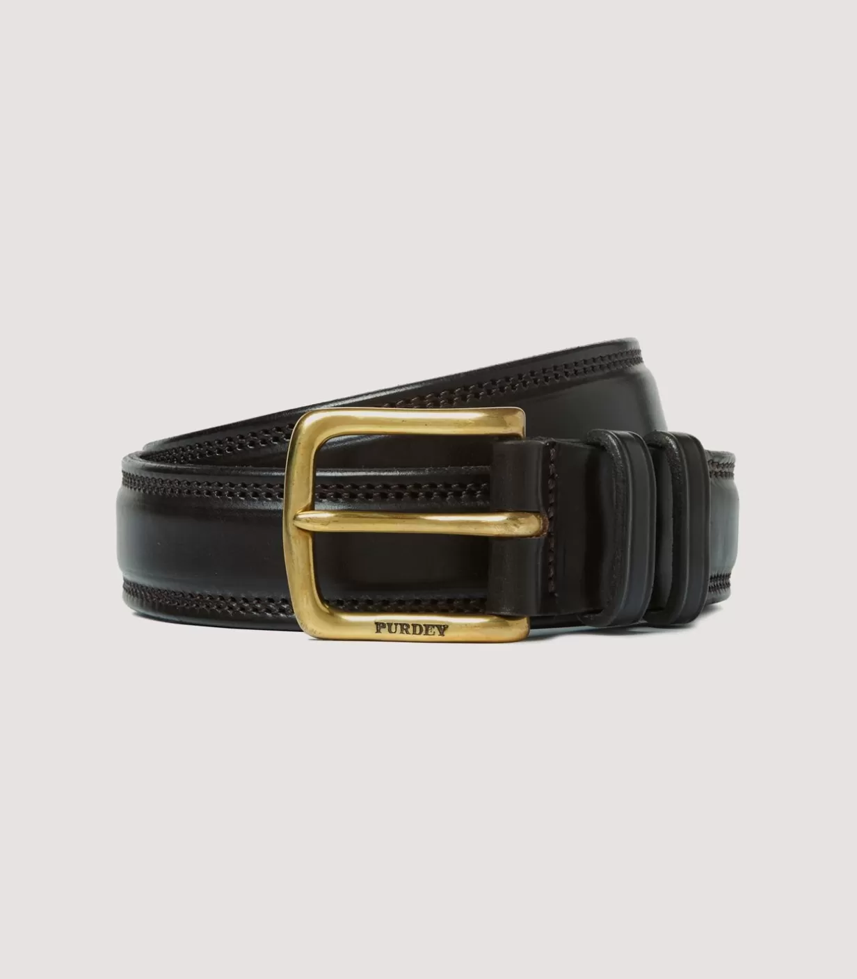 Belts*Purdey Lined Bridle Leather Belt In Dark Brown