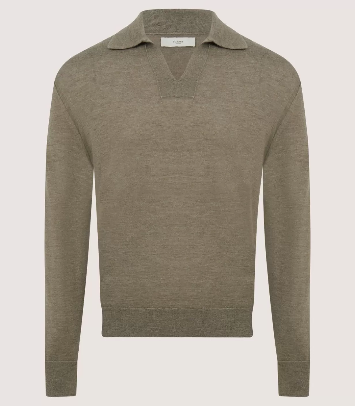 Knitwear*Purdey Men'S Cashmere Duke Polo In Taupe