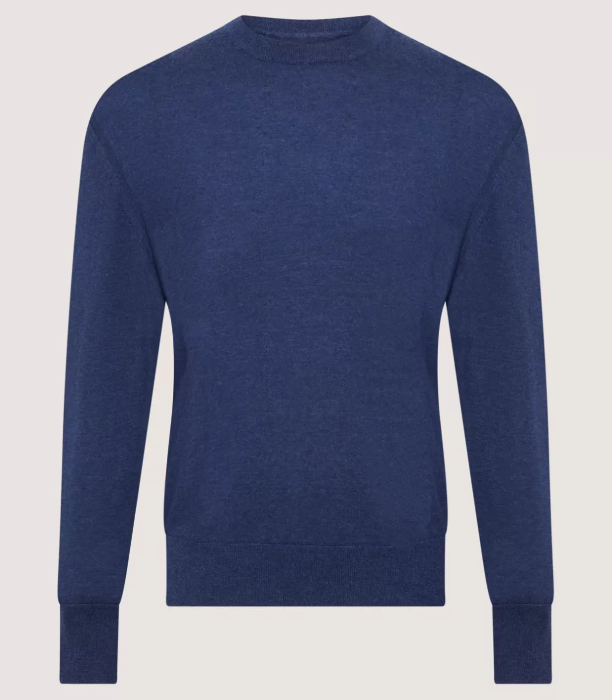 Knitwear*Purdey Men'S Cashmere Seamless Crew Neck In Canvas Blue