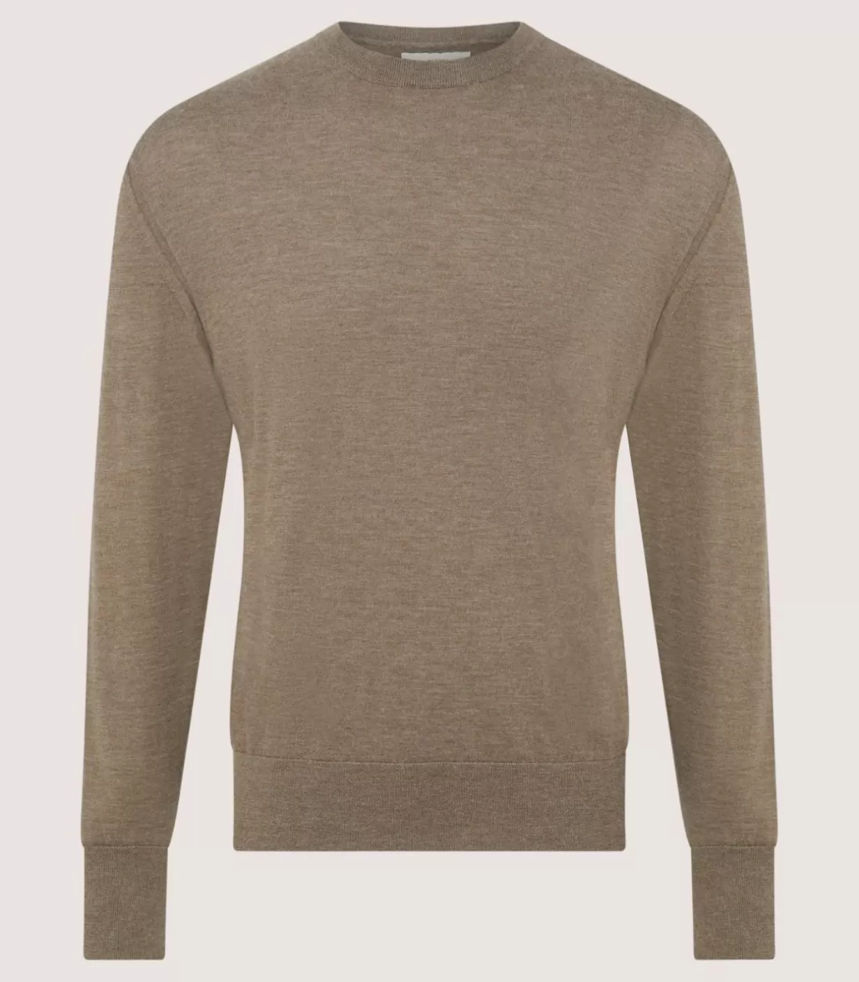 Knitwear*Purdey Men'S Cashmere Seamless Crew Neck In Taupe