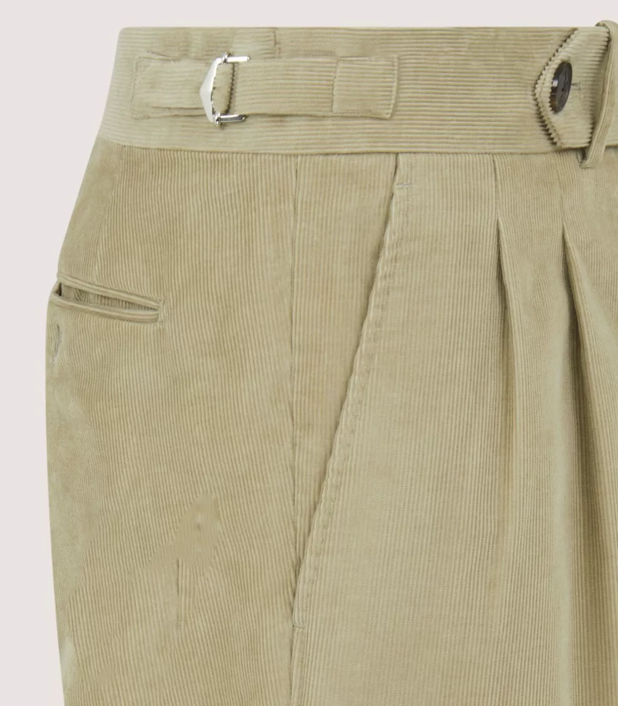Breeks & Trousers*Purdey Men'S Cotton Corduroy Side Buckle Trouser In Pale Stone
