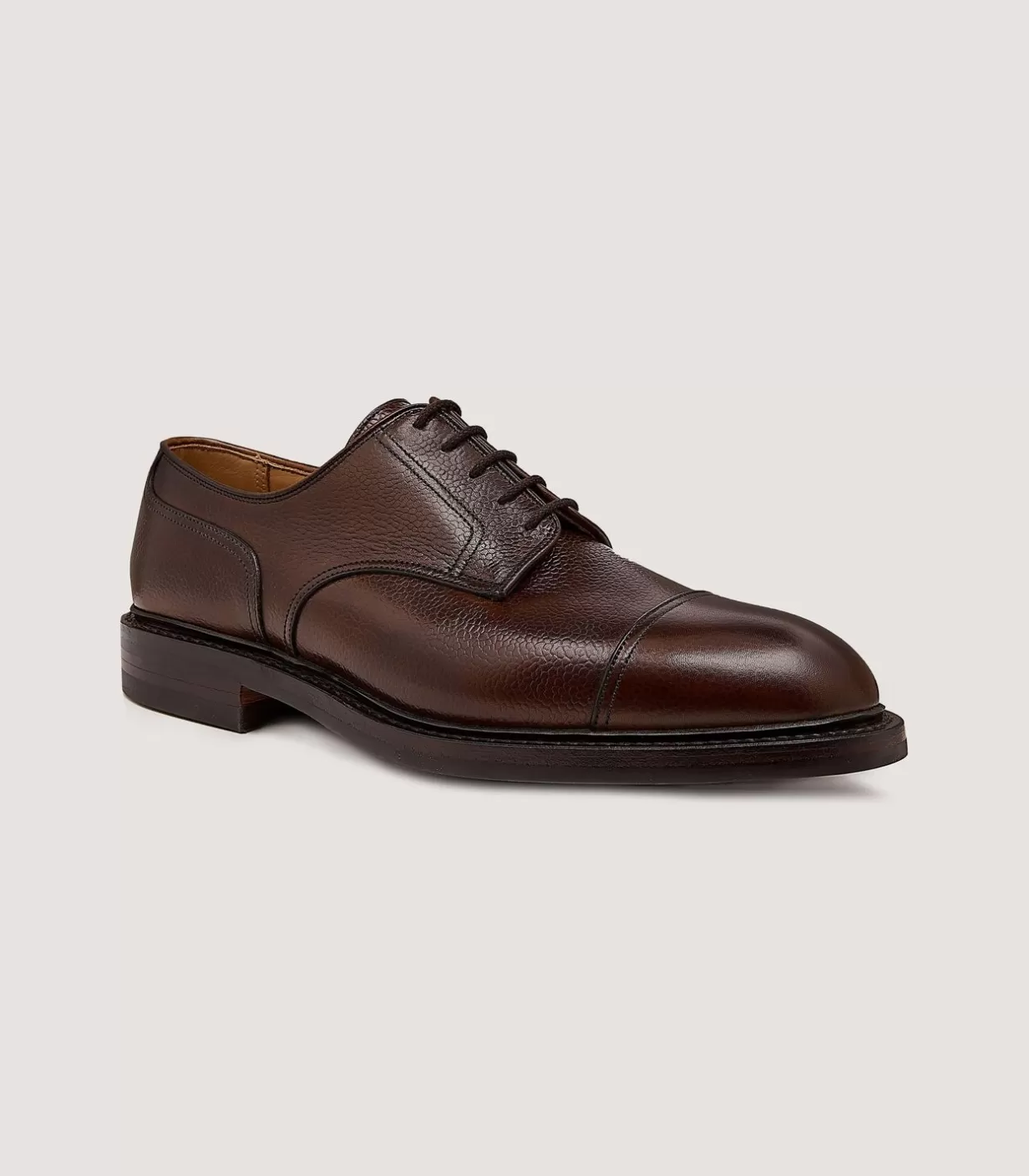 Footwear*Purdey Men'S Grain Leather Shoe In Dark Brown