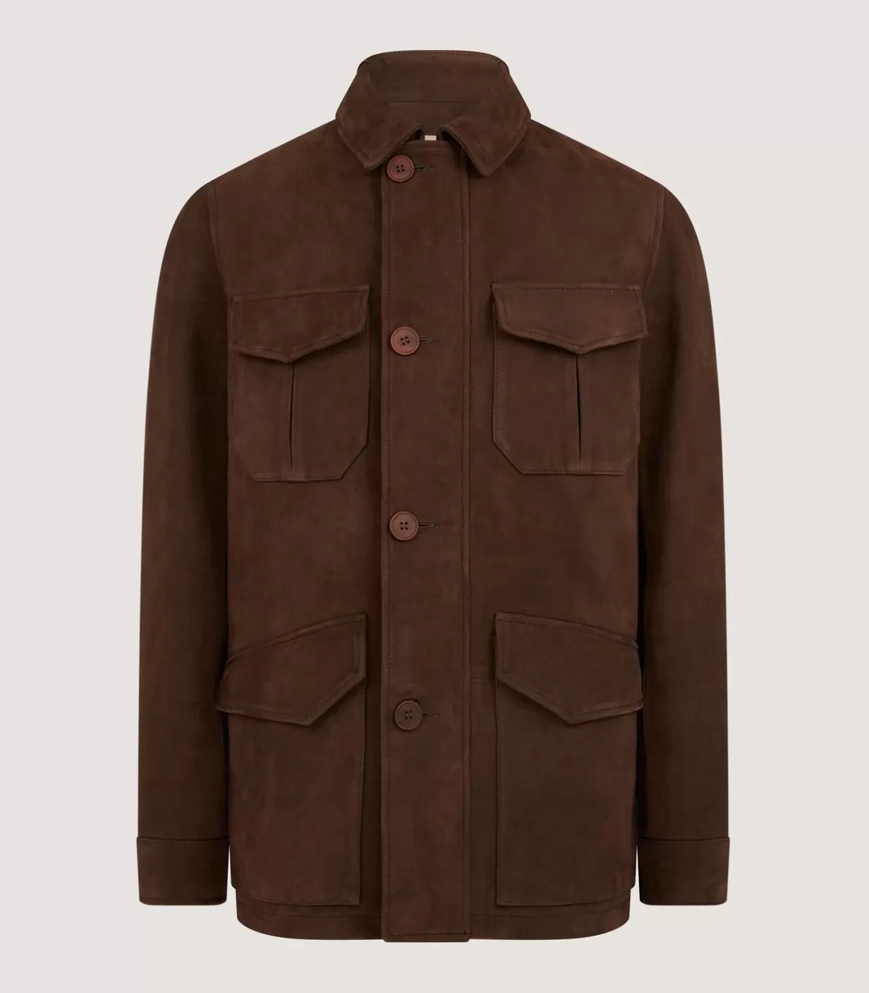 Outerwear*Purdey Men'S Kensington Nubuck Jacket In Dark Brown