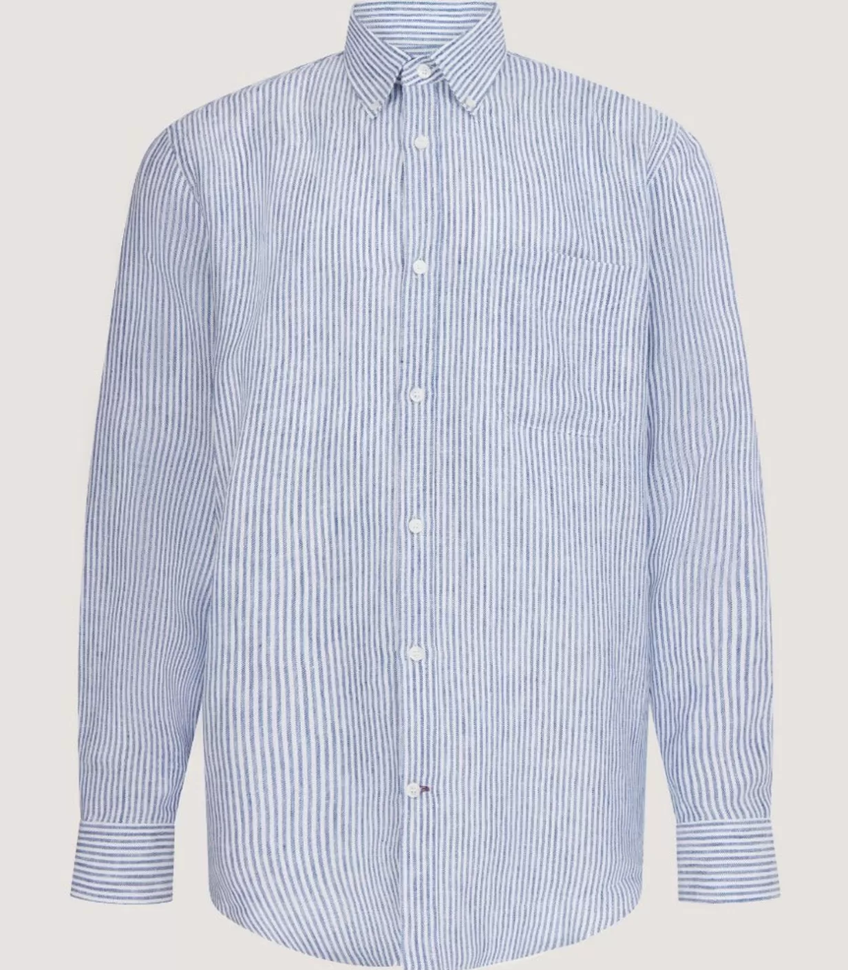 Shirts*Purdey Men'S Linen Oxford Stripe Button Down Shirt