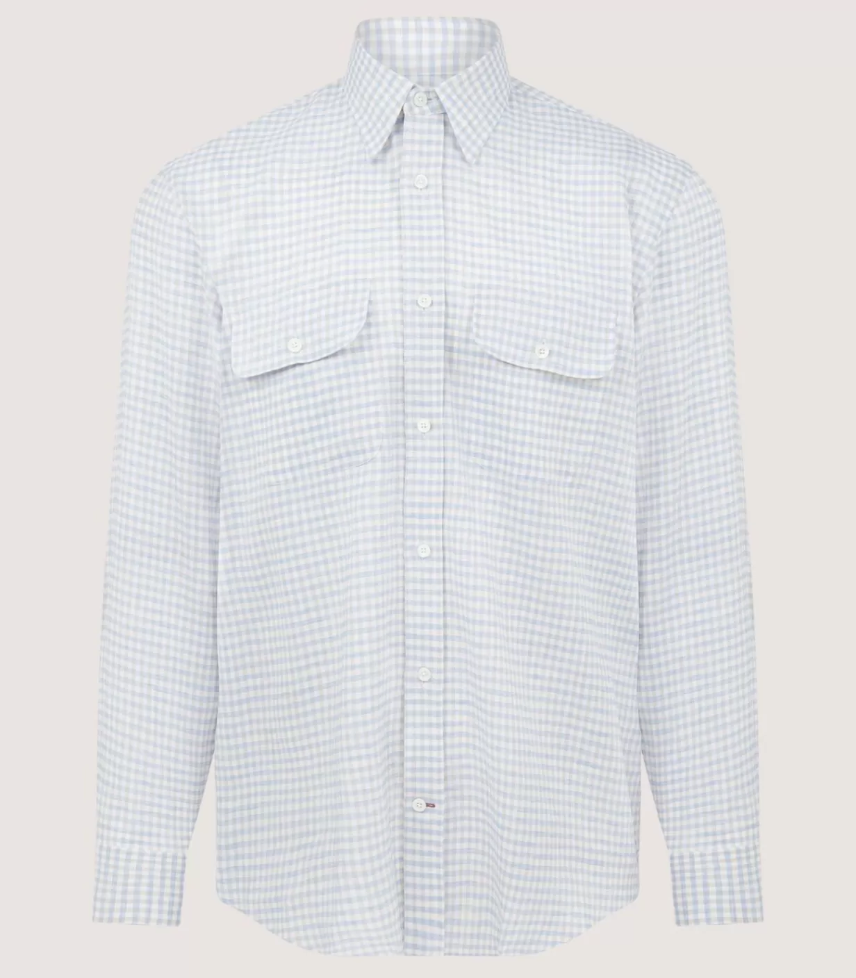 Shirts*Purdey Men'S Pale Indigo Double Pocket Shirt