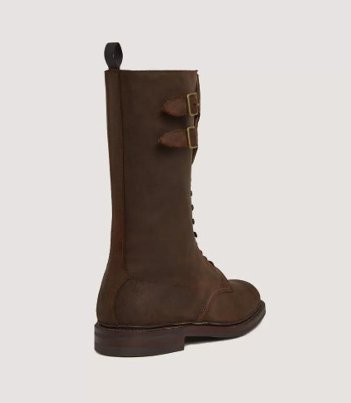 Footwear*Purdey Men'S Rough Out Nubuck Twin Strap Boot With Ridgeway Sole In Dark Brow