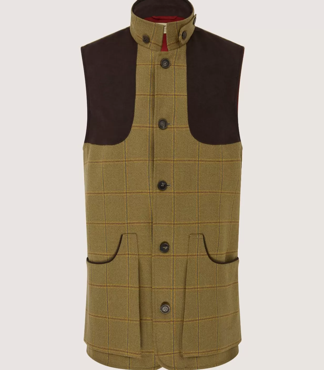 Outerwear*Purdey Men'S Technical Tweed High Collar Sporting Vest In Berkshire