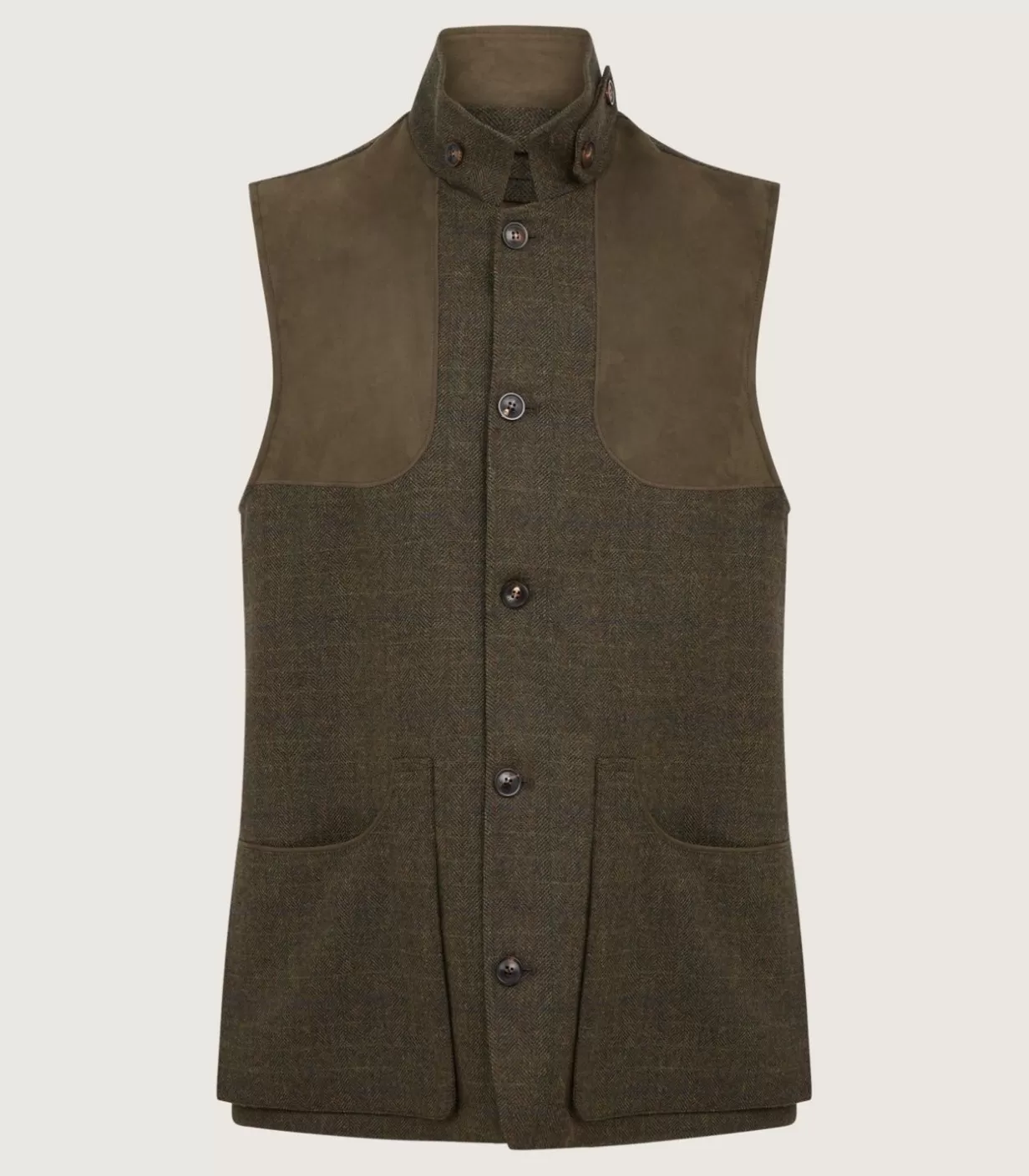 Outerwear*Purdey Men'S Technical Tweed High Collar Sporting Vest In Strathbeg