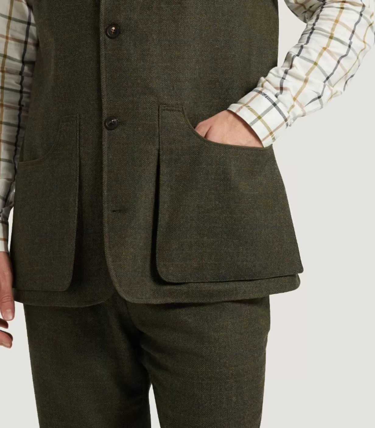 Outerwear*Purdey Men'S Technical Tweed High Collar Sporting Vest In Strathbeg