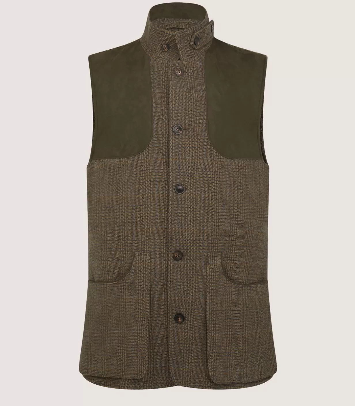 Outerwear*Purdey Men'S Tweed High Collar Sporting Vest In Morlich