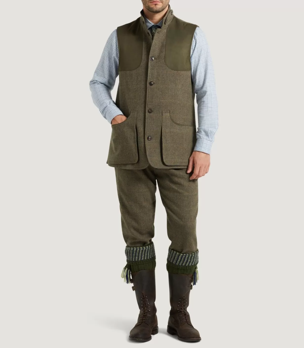 Outerwear*Purdey Men'S Tweed High Collar Sporting Vest In Morlich