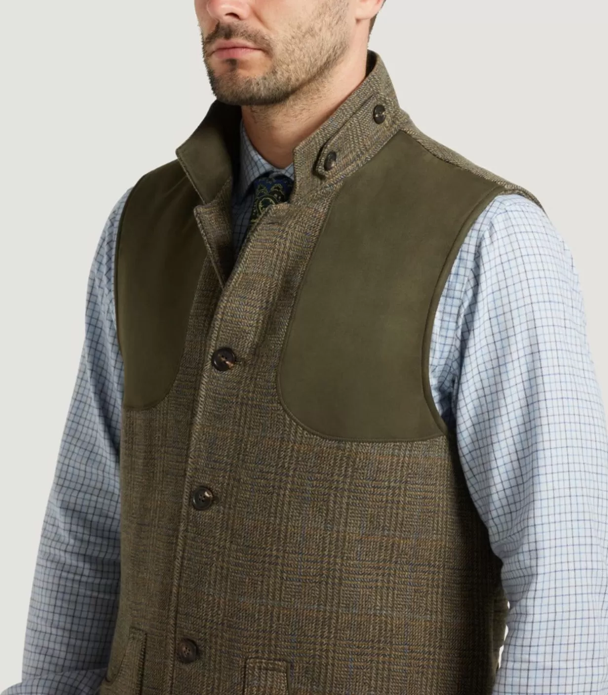 Outerwear*Purdey Men'S Tweed High Collar Sporting Vest In Morlich