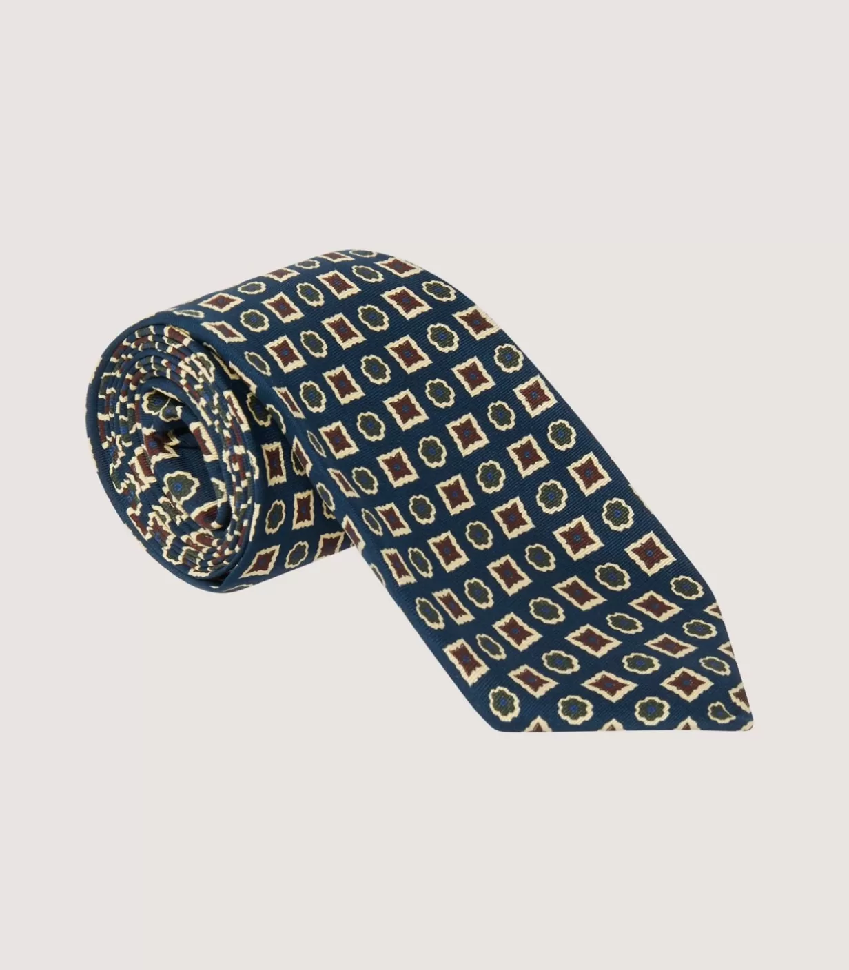 Ties, Pocket Squares & Cufflinks*Purdey Small Medallion Madder Tie In Buff