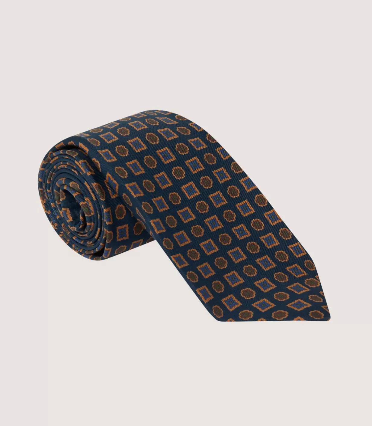 Ties, Pocket Squares & Cufflinks*Purdey Small Medallion Madder Tie In Tan