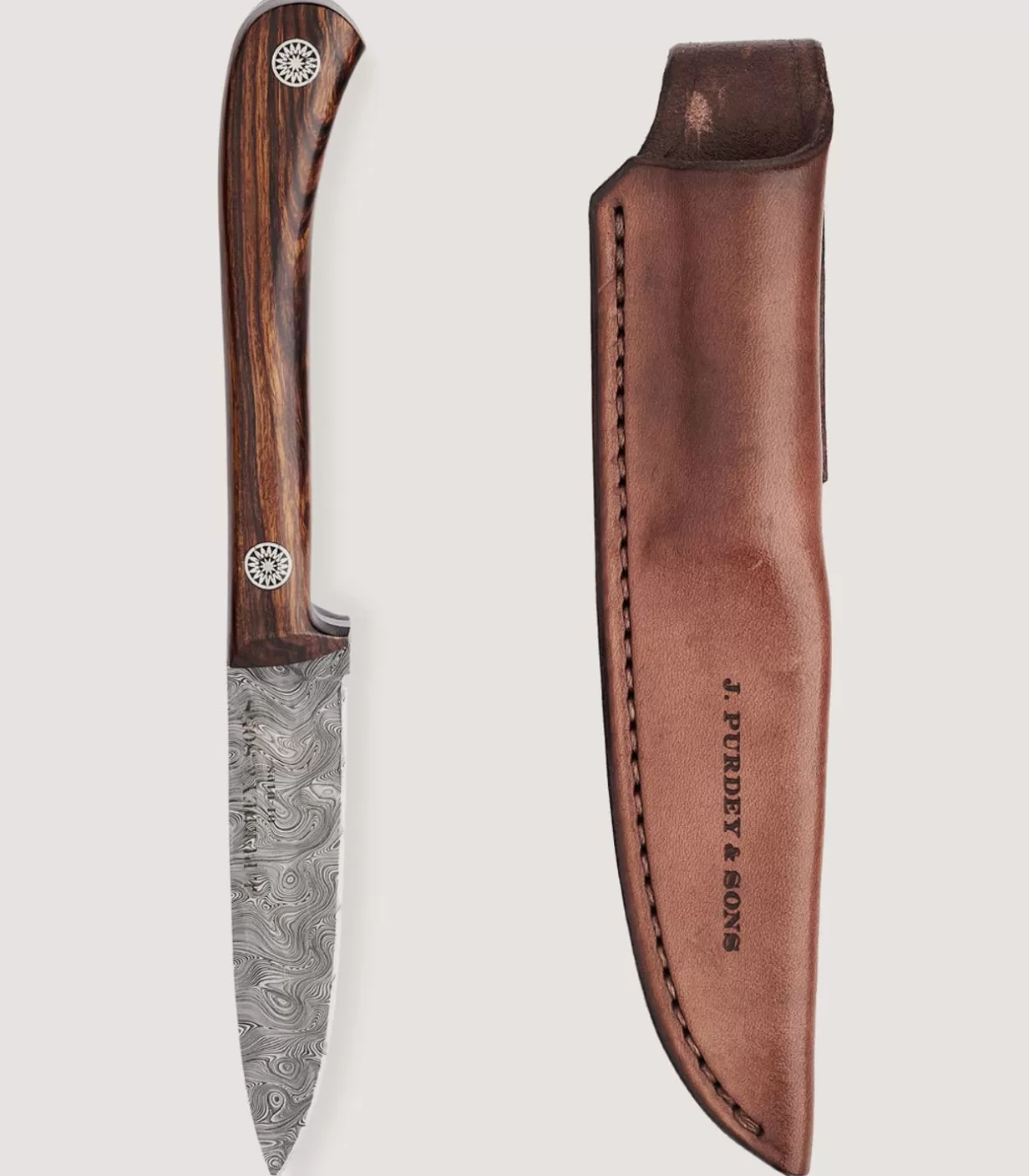 Knives*Purdey The Damascus Muntjac In Desert Ironwood