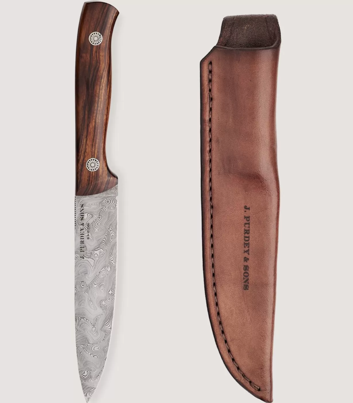 Knives*Purdey The Damascus Red In Desert Ironwood