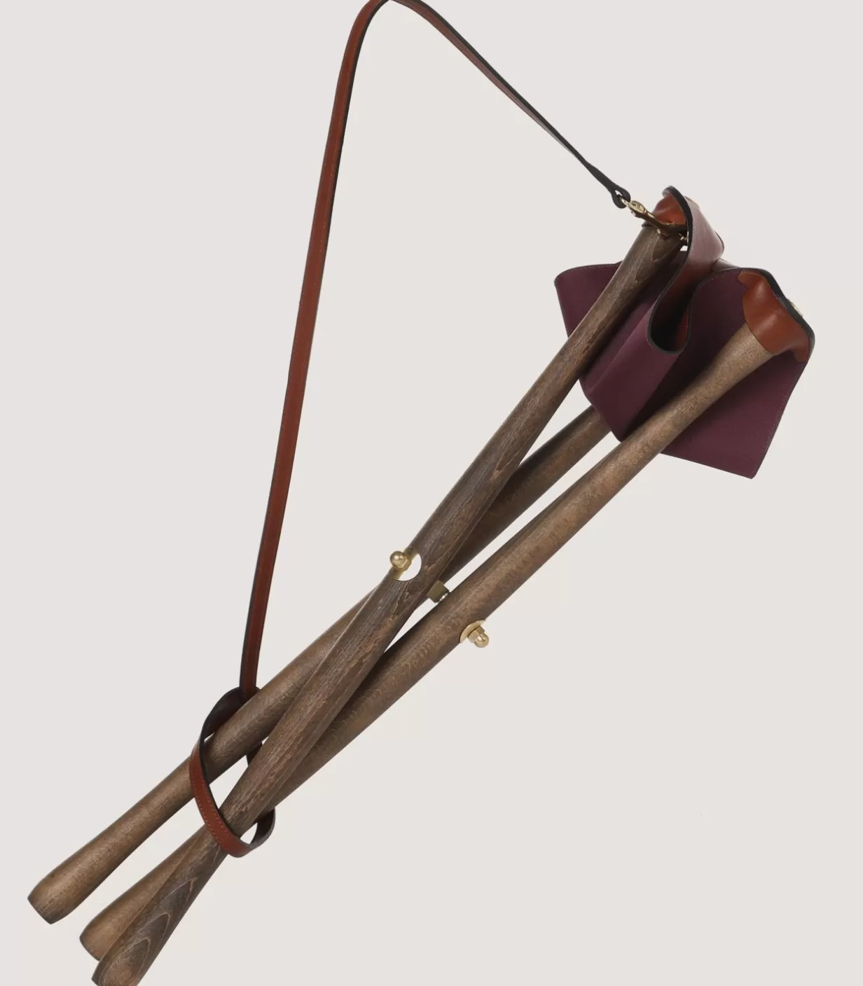 Walking Sticks & Seats*Purdey Tripod Seat With Dog Lead - 75Cm In Dark Brown