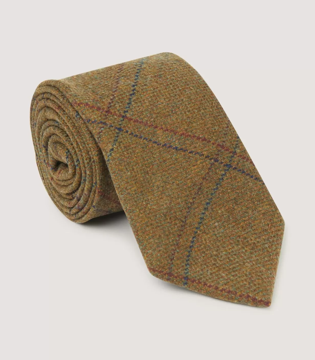 Ties, Pocket Squares & Cufflinks*Purdey Tweed Check Tie In Berkshire Green