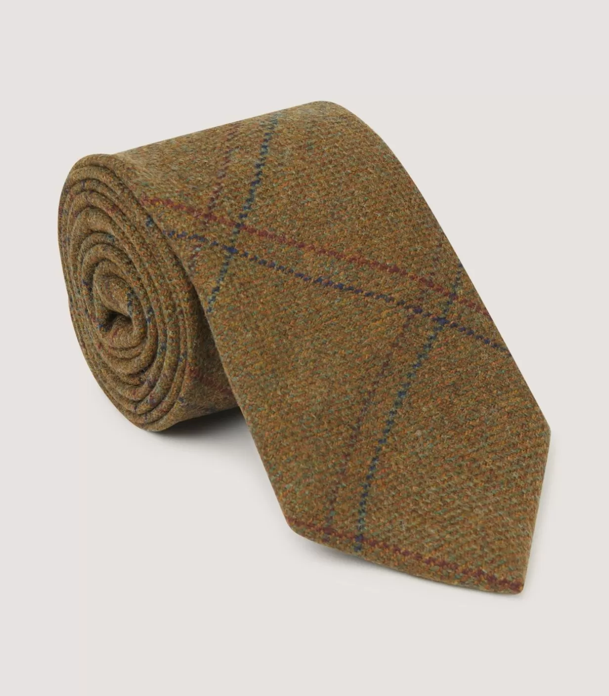 Ties, Pocket Squares & Cufflinks*Purdey Tweed Check Tie In Berkshire Green