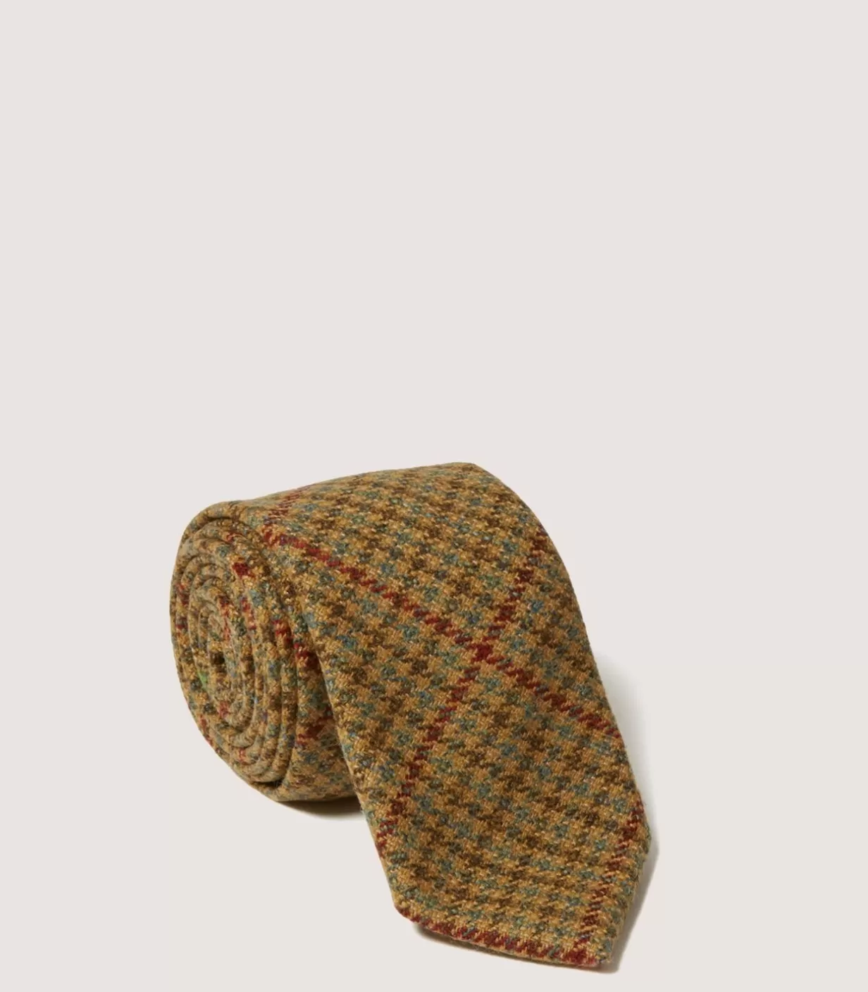 Ties, Pocket Squares & Cufflinks*Purdey Tweed Check Tie In Lovat Green