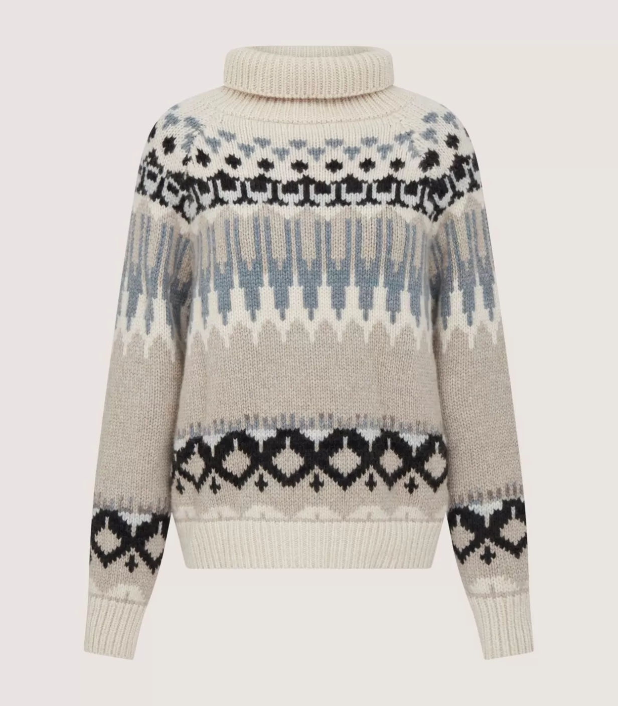 Knitwear*Purdey Women'S Cashmere Fairisle Falcon Crew Neck Sweater In Kestral