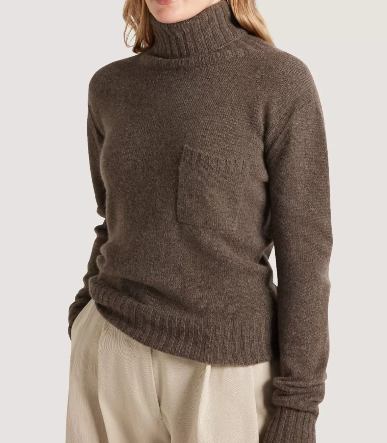 Knitwear*Purdey Women'S Cashmere Turtleneck Sweater With Chest Pocket