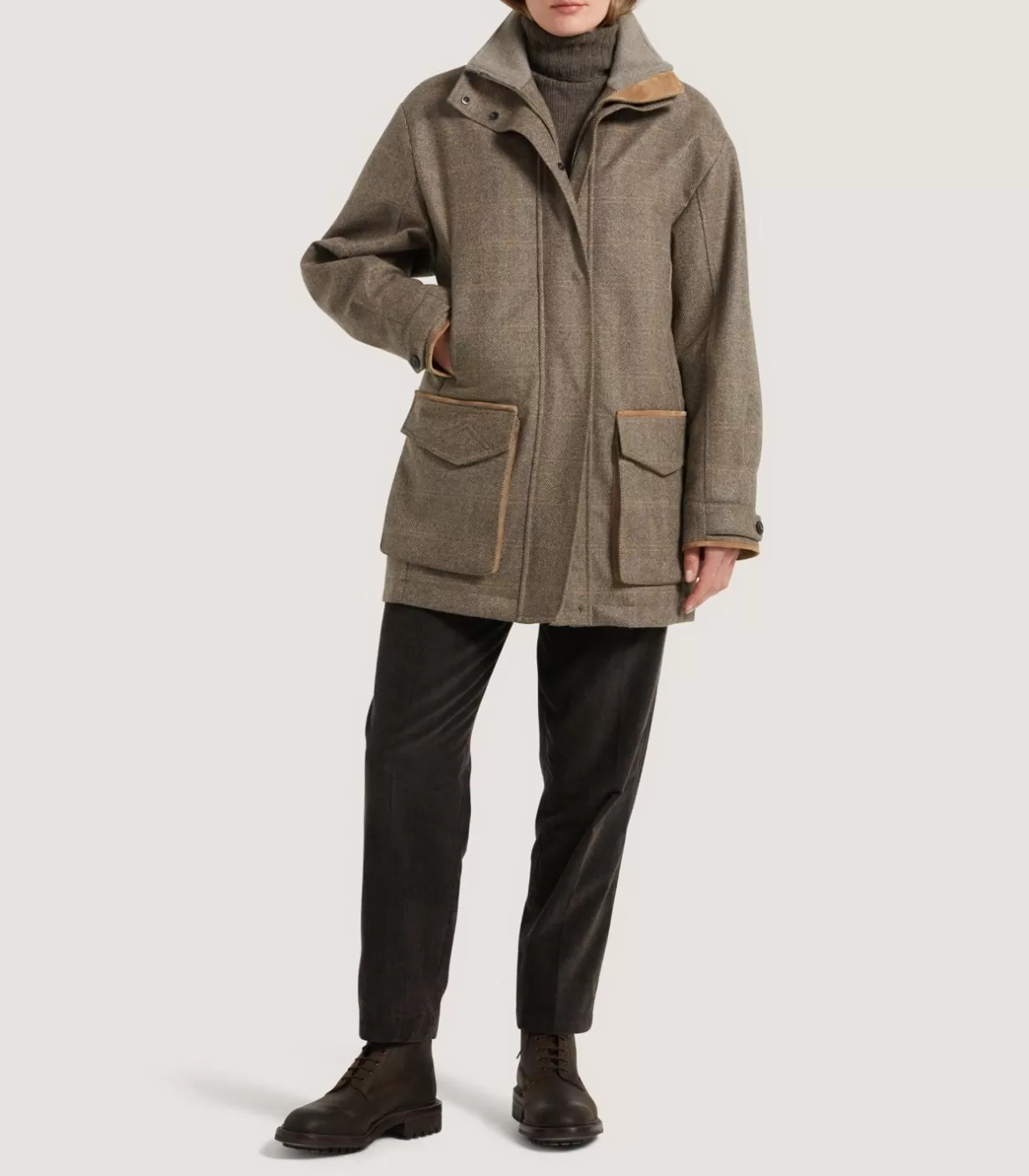 Field Coats*Purdey Women'S Cashmere Tweed Raglan Field Coat