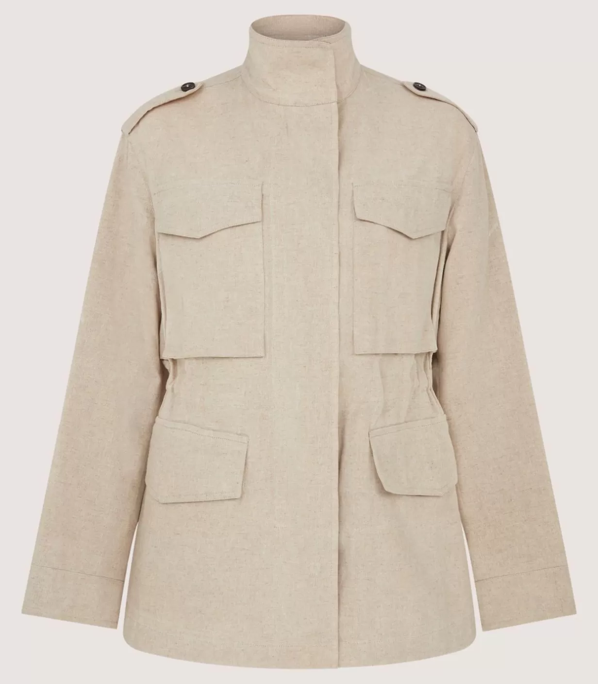 Field Coats*Purdey Women'S Cotton Linen Field Jacket In Pale Stone