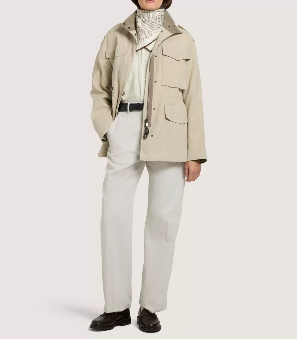 Field Coats*Purdey Women'S Cotton Linen Field Jacket In Pale Stone