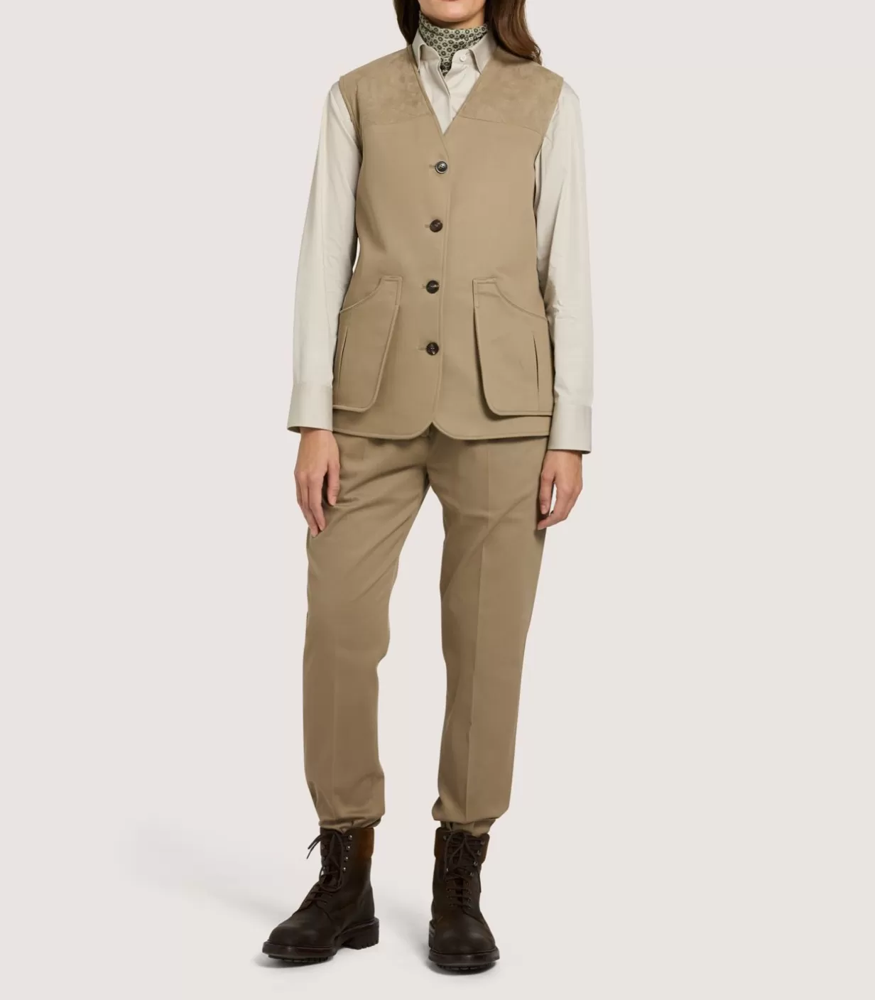 Outerwear*Purdey Women'S High Collar Dry Wax Summer Sporting Vest In Taupe