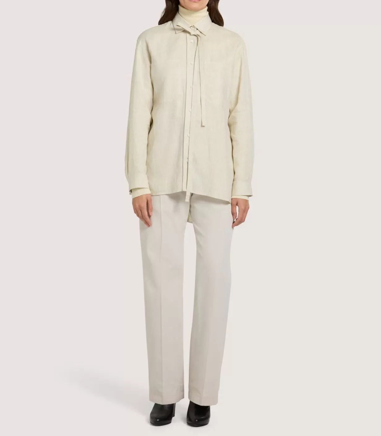 Shirts*Purdey Women'S Linen Relaxed Shirt In Pale Stone