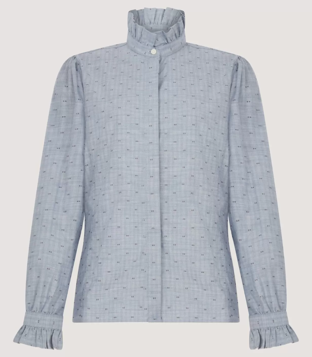 Shirts*Purdey Women'S Pie Crust Spotted Shirt In Light Blue