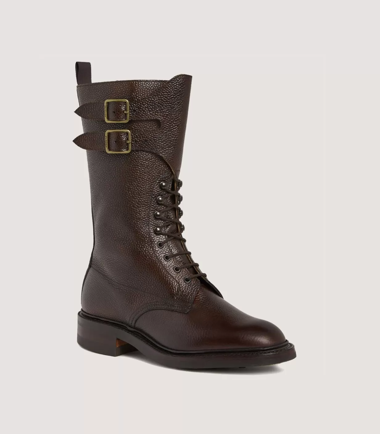 Footwear*Purdey Women'S Ridgeway Grain Leather Twin Strap Boot In Dark Brown
