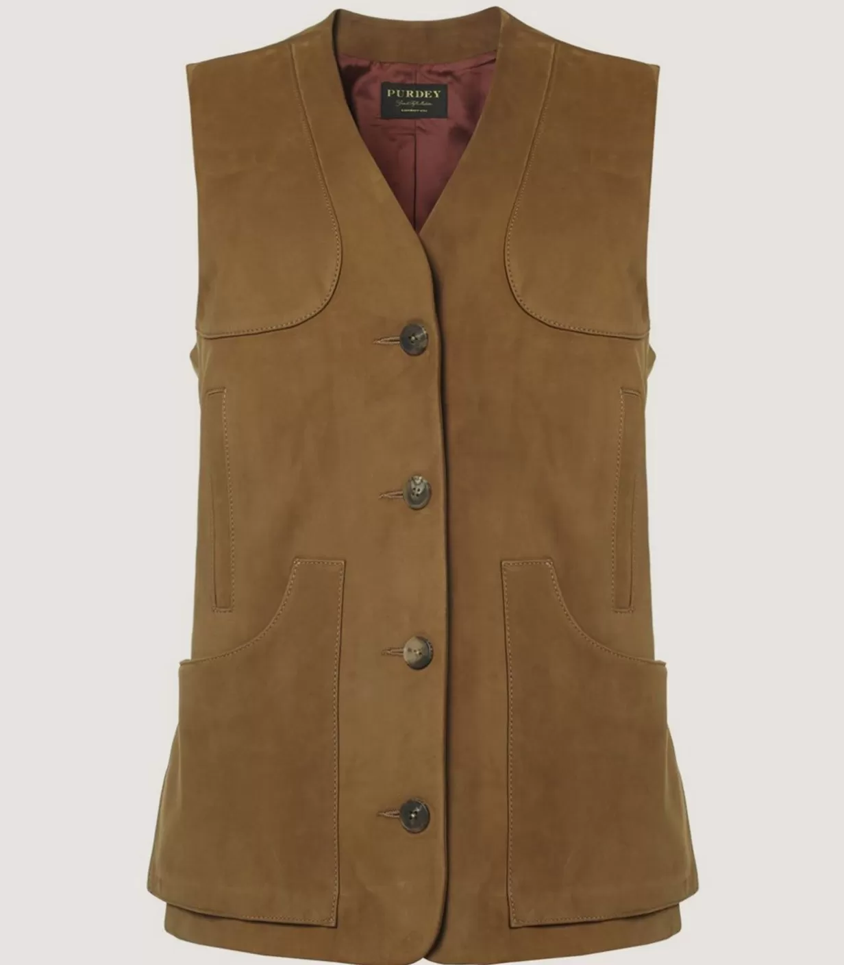 Outerwear*Purdey Women'S Suede Sporting Vest In Tan