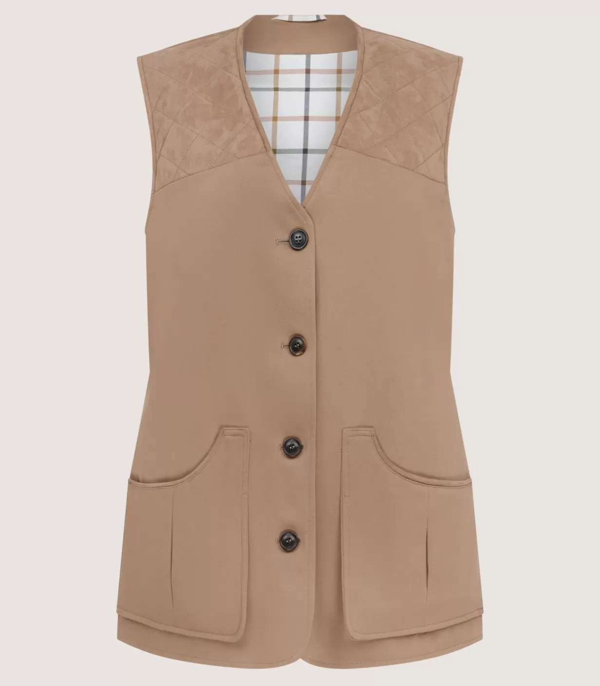 Outerwear*Purdey Women'S Summer Cotton Sporting Vest In Dark Taupe